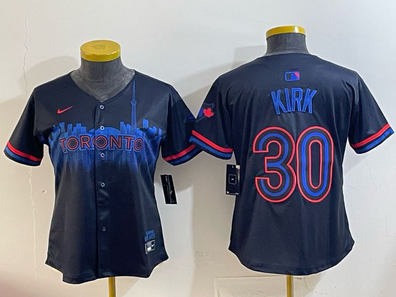 Women 2025 Toronto Blue Jays #30 Kirk black Joint Name Nike MLB Jersey style 002
